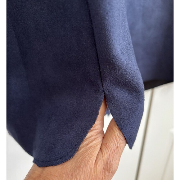 HASTING & SMITH WOMENS SHIRT PLUS SIZE 2X BUTTON DOWN LONG SLEEVE NAVY SHACKET - Picture 6 of 7